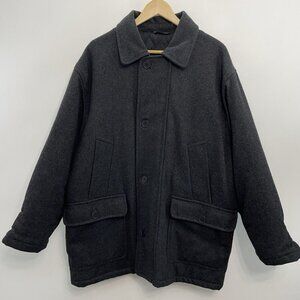Britches Heavy Parka Jacket PeaCoat Wool Oversized Quilted Lining Black Mens M